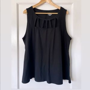 Lane Bryant Black Cage Neckline Sleeveless Top